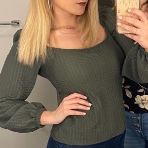 Express - Size Medium Green Long Sleeve blouse. Lightly worn.